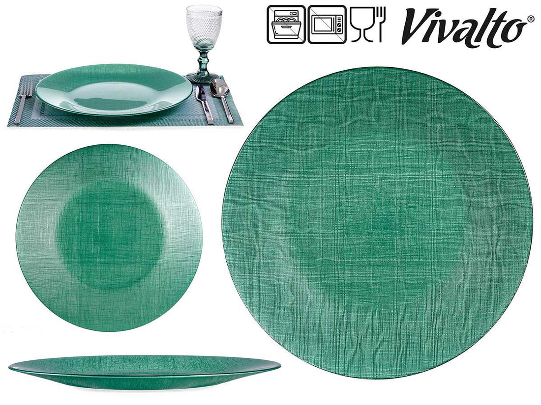 Mint Green Glass Plate 32 cm