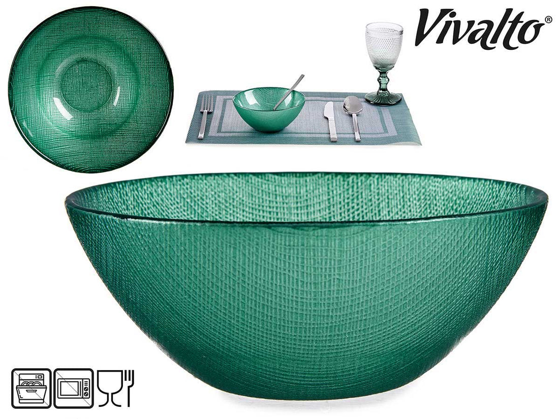 Tigela de vidro verde menta 15 cm