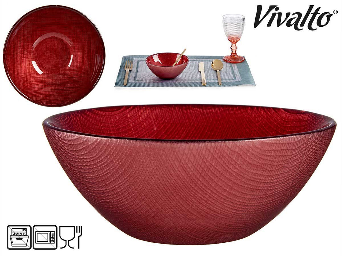 Tigela de Vidro Vermelho 15 cm