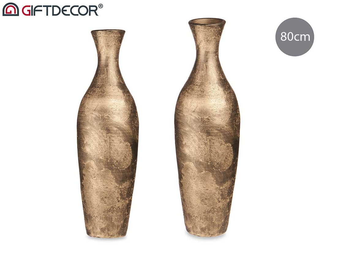 Gold Ceramic Rustic Shaped Vase 80 cm