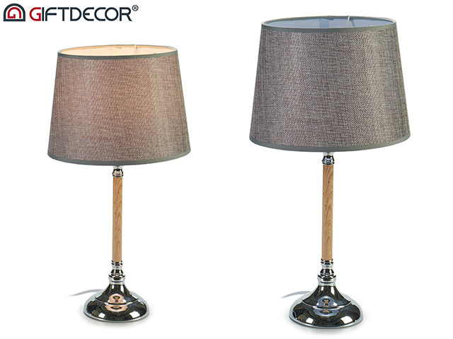 Table Steel Lamp With Grey Wood