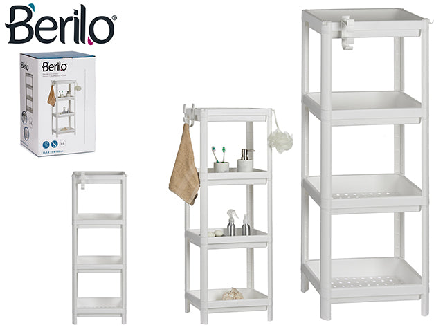 White Plastic Shelf 4 Racks 100 cm