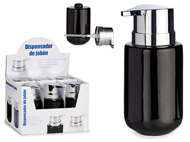 Black Wide Ceramic Soap Dispenser 350 ml