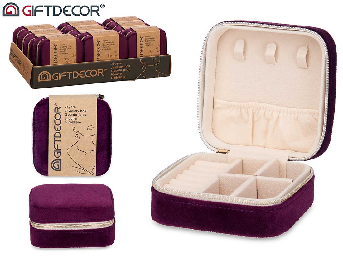 Burgundy Square Jewerly Storage Box