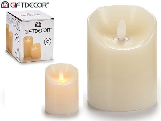 Led Flame Cream Candle 10 cm