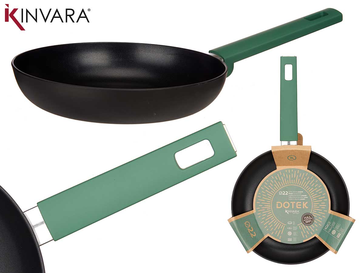 22Cm Green Pressed Aluminium Frying Pan