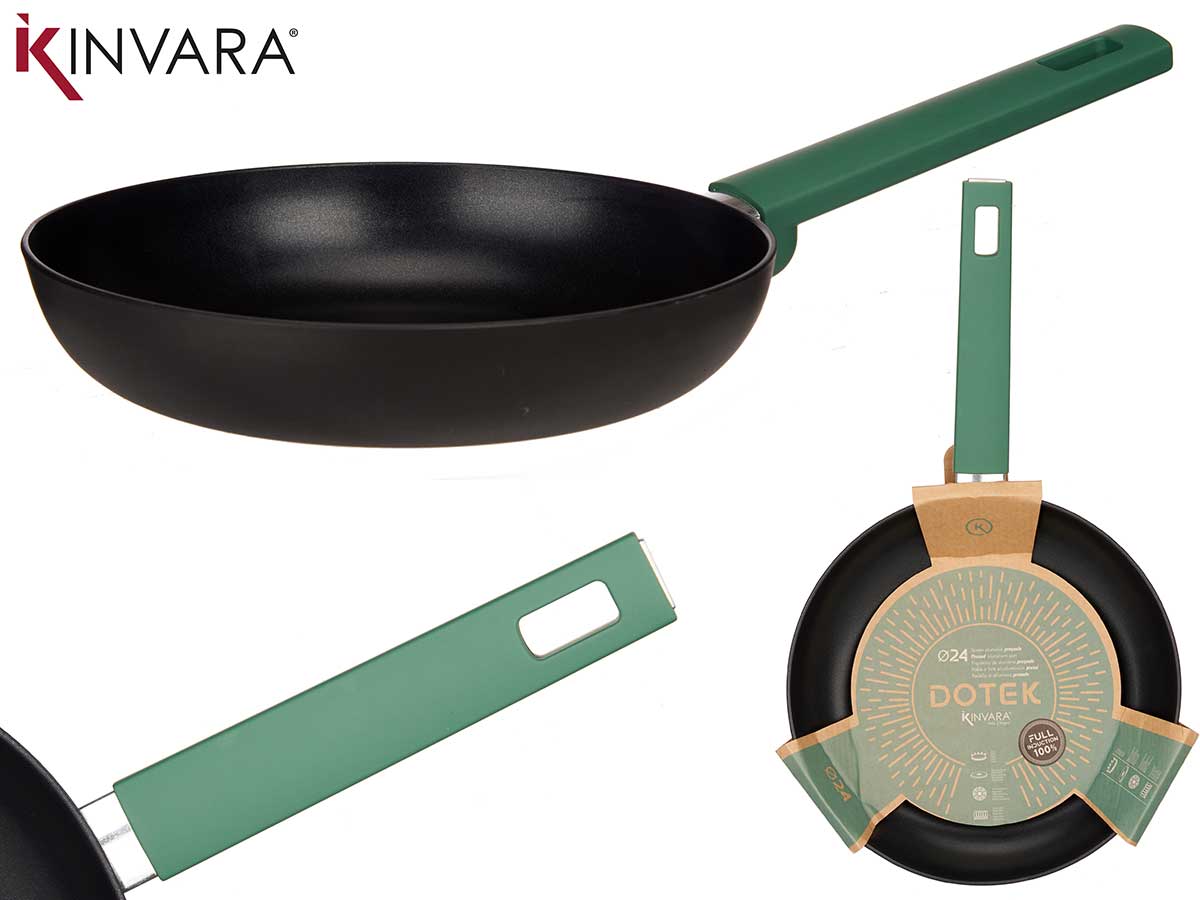 24Cm Green Pressed Aluminium Frying Pan