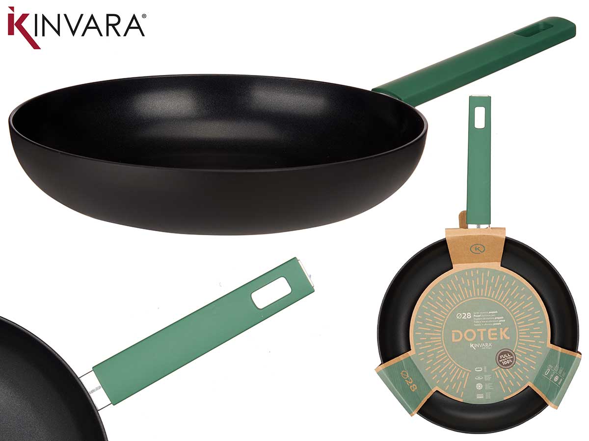 28Cm Green Pressed Aluminium Frying Pan