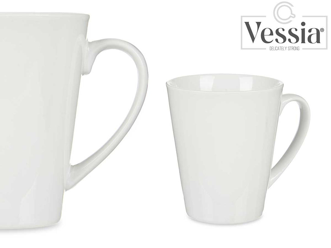 Taza Desayuno Porcelana Blanca 380Ml