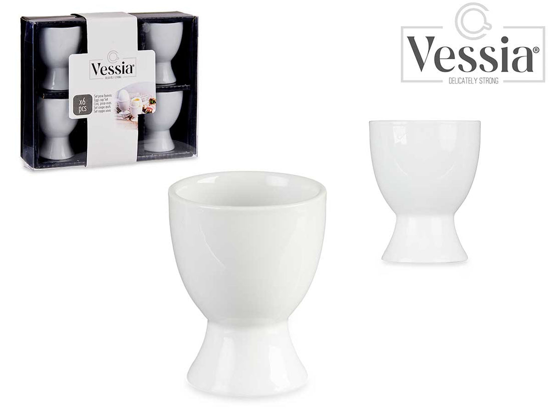Set 6 80Ml White Porcelain Egg Cups
