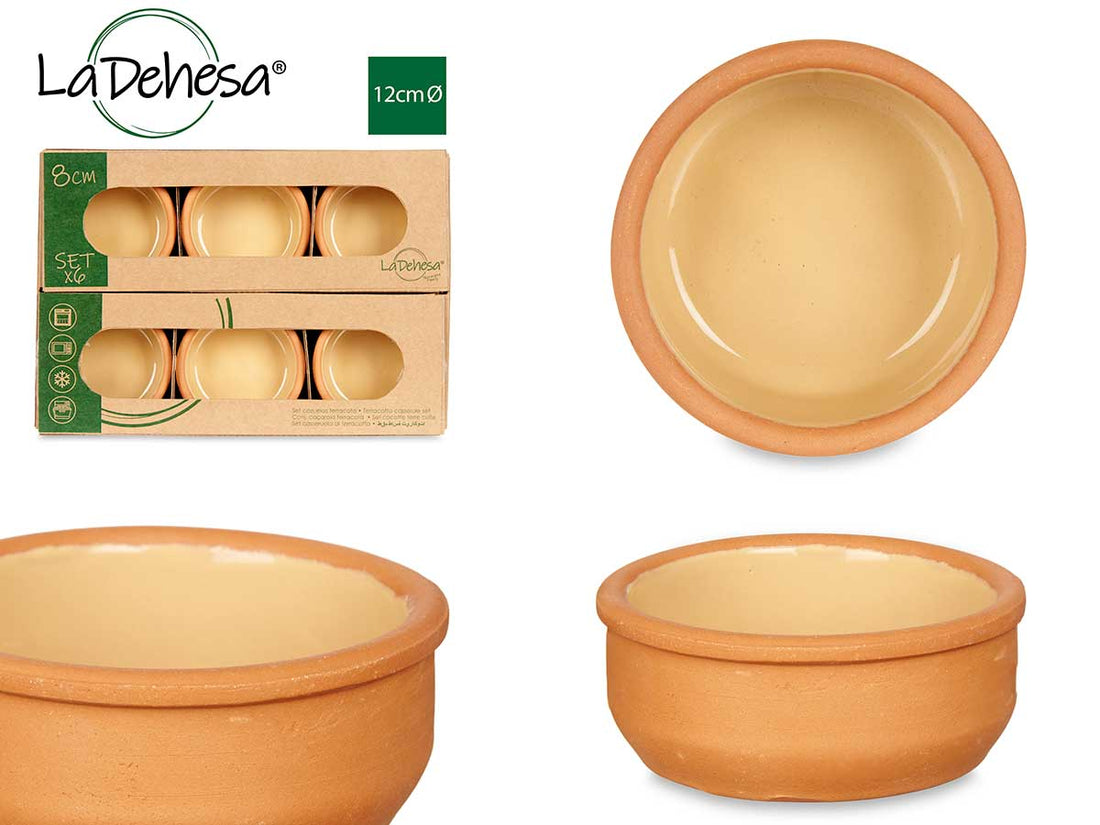 Set 6 8cm Yellow Clay Casseroles