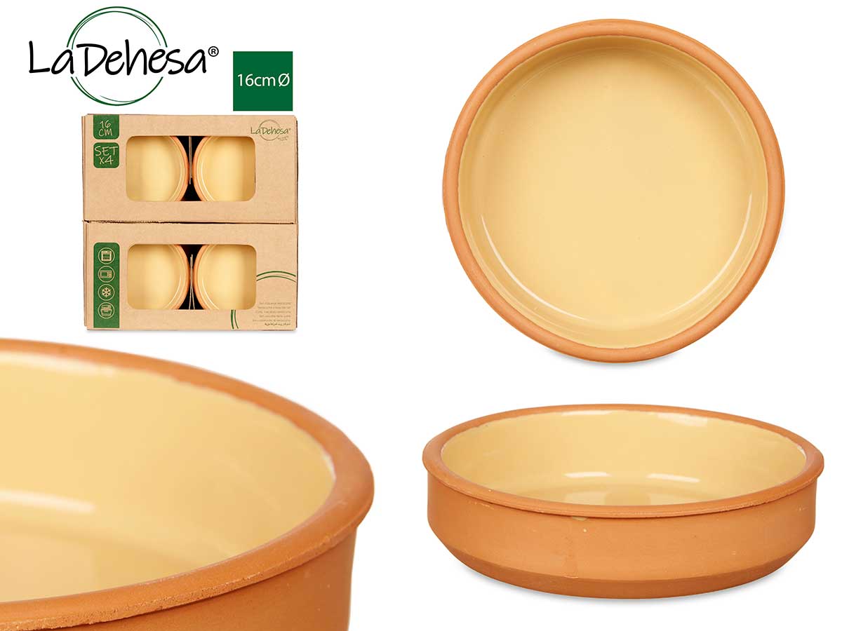 Set 6 16cm Yellow Clay Casseroles