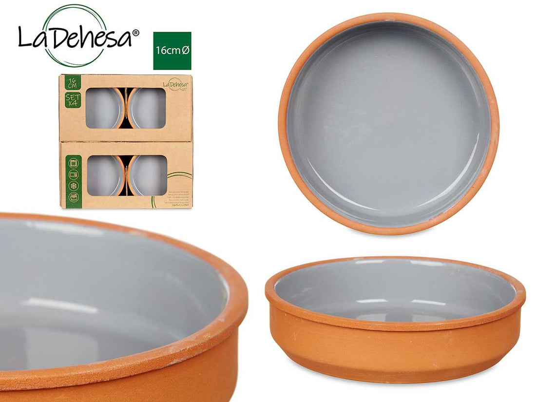 Set 6 16cm Grey Clay Casseroles