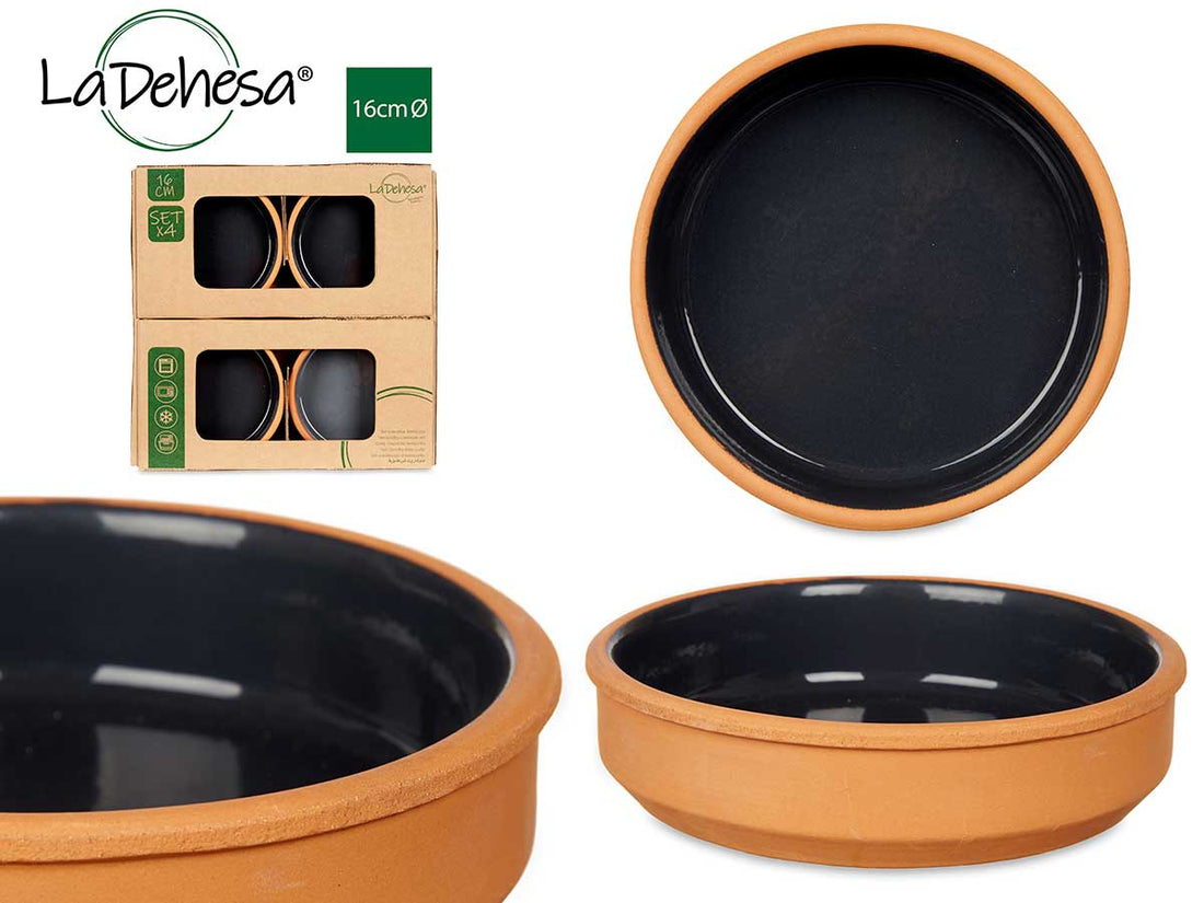 Set 6 16cm Black Clay Casseroles