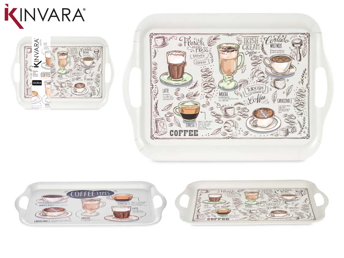 42X30Cm Coffee Tipes Melamine Tray Assort 2