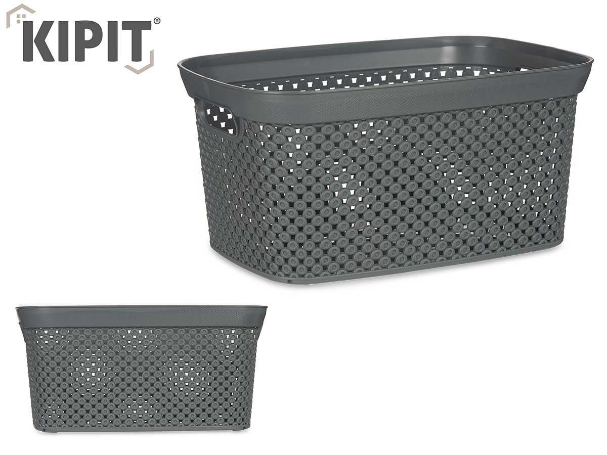 Anthracite Plastic Organiser Basket 10L