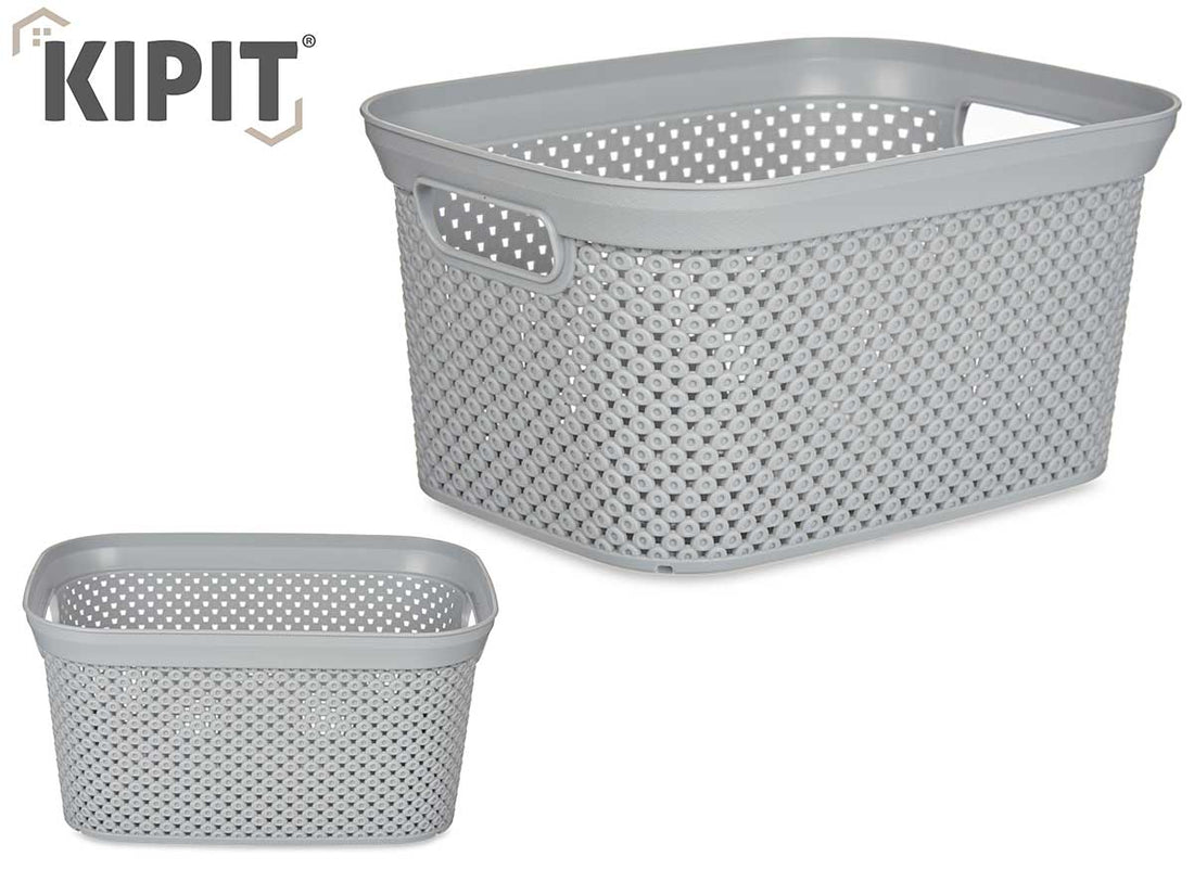 Grey Plastic Organiser Basket 5L