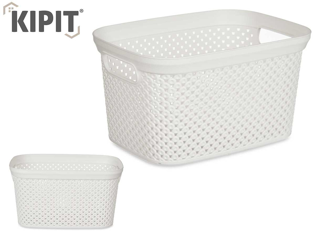 White Plastic Organiser Basket 3L