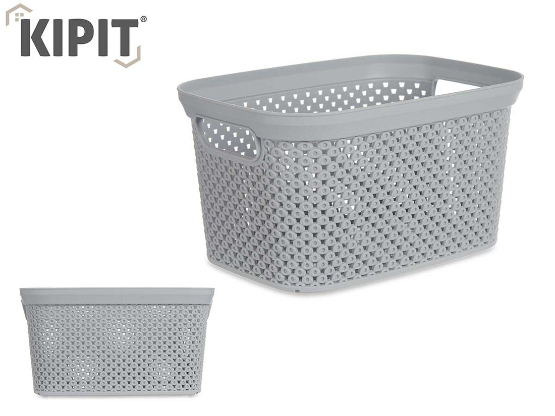 Grey Plastic Organiser Basket 3L