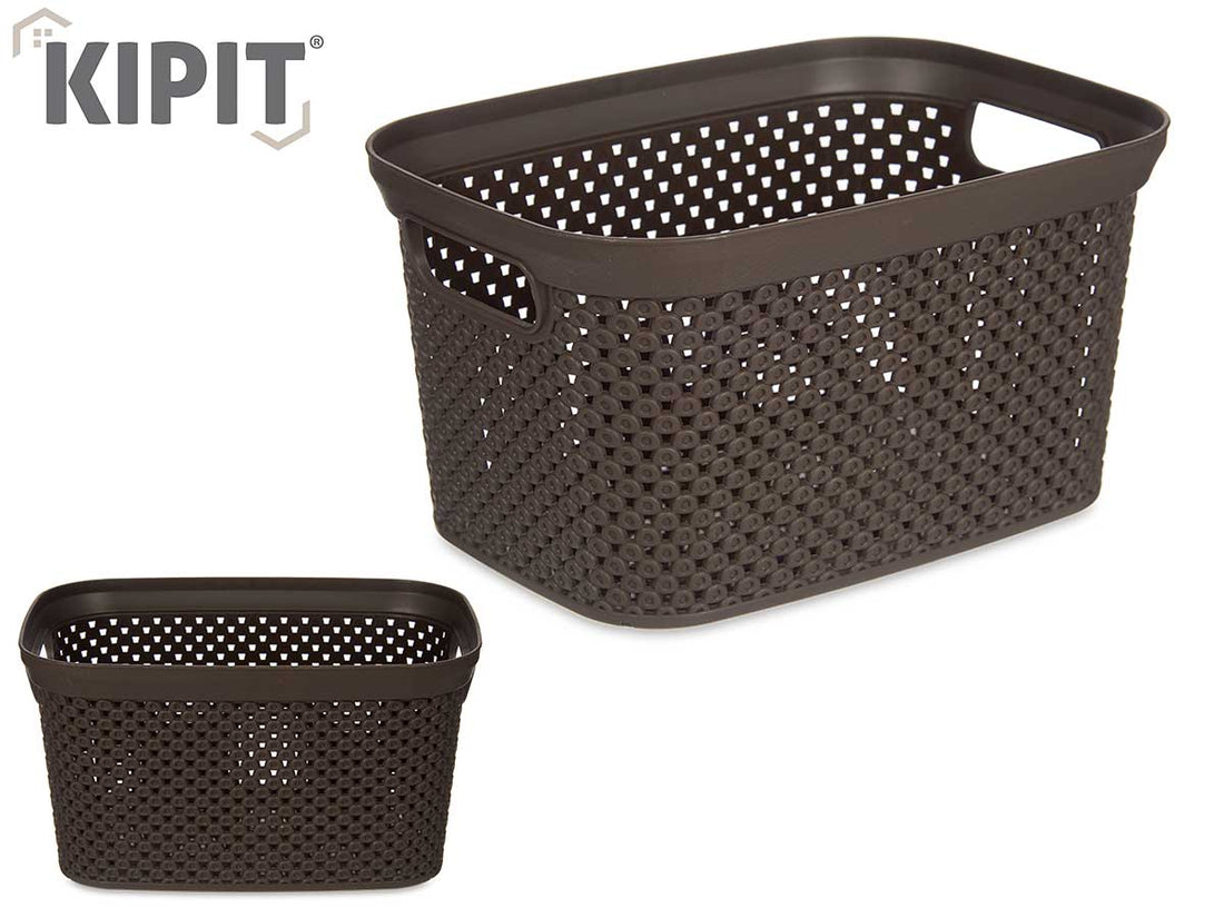 Brown Plastic Organiser Basket 3L