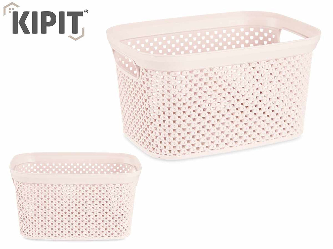 Pink Plastic Organiser Basket 3L
