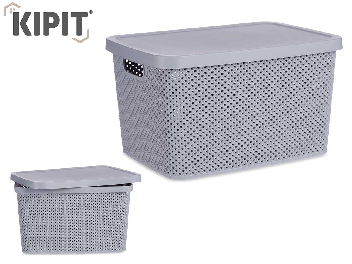 Caja Organizadora Plastico Con Tapa Gris 19L