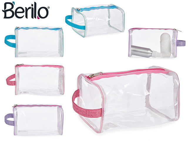 Neceser Rectangular Transparente Colores Brillantes