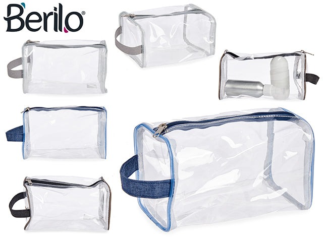 Bolsa de higiene retangular transparente de cor escura