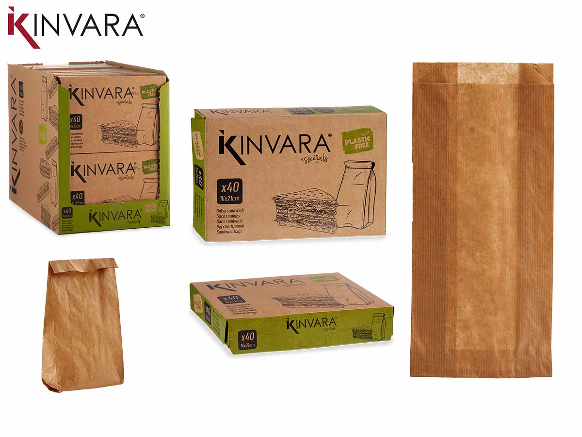 40 Units 16X21+5,5Cm Sandwich Paper Bag