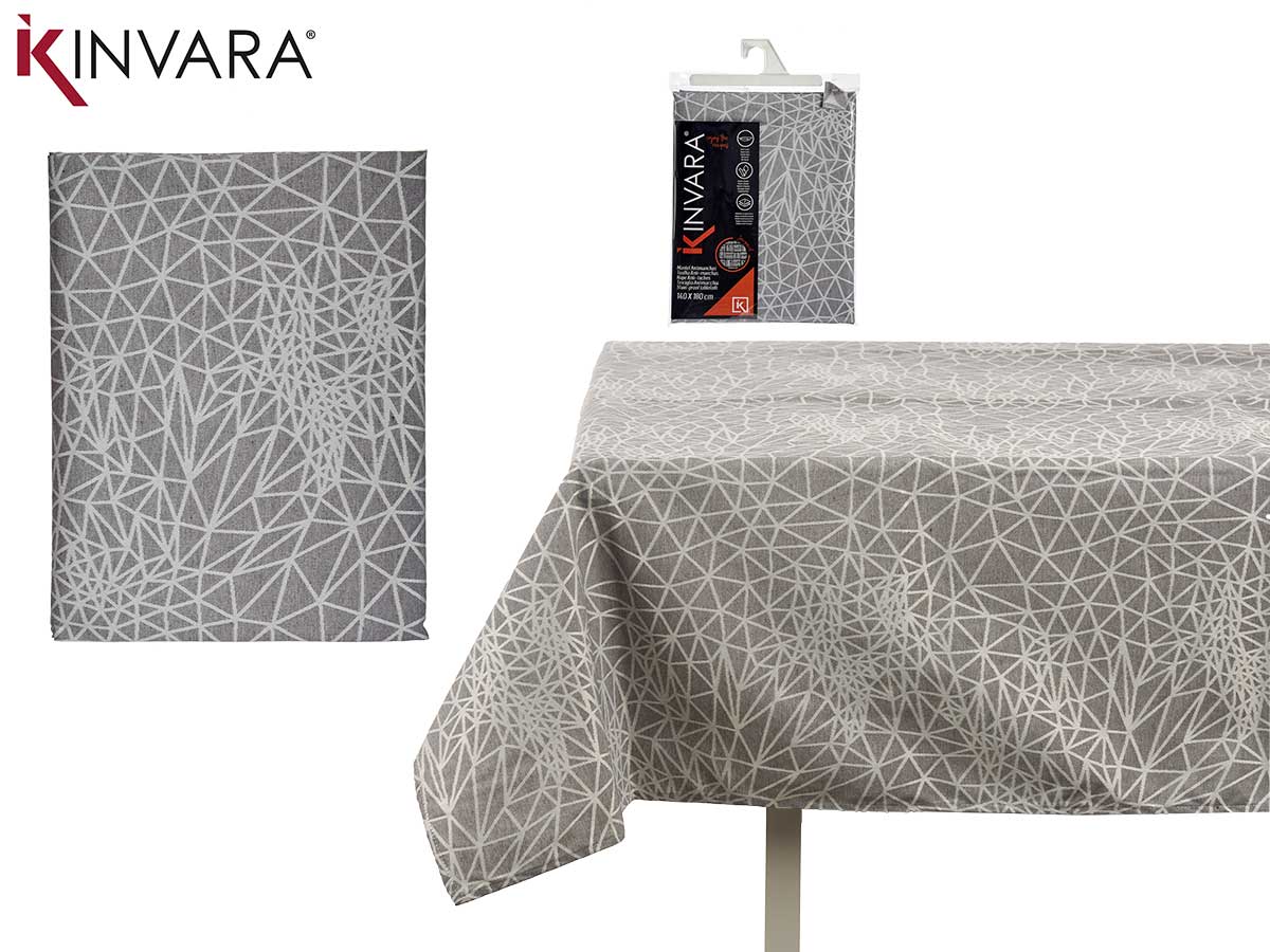 Toalha de mesa cinza resistente a manchas Jacquard 140X180Cm