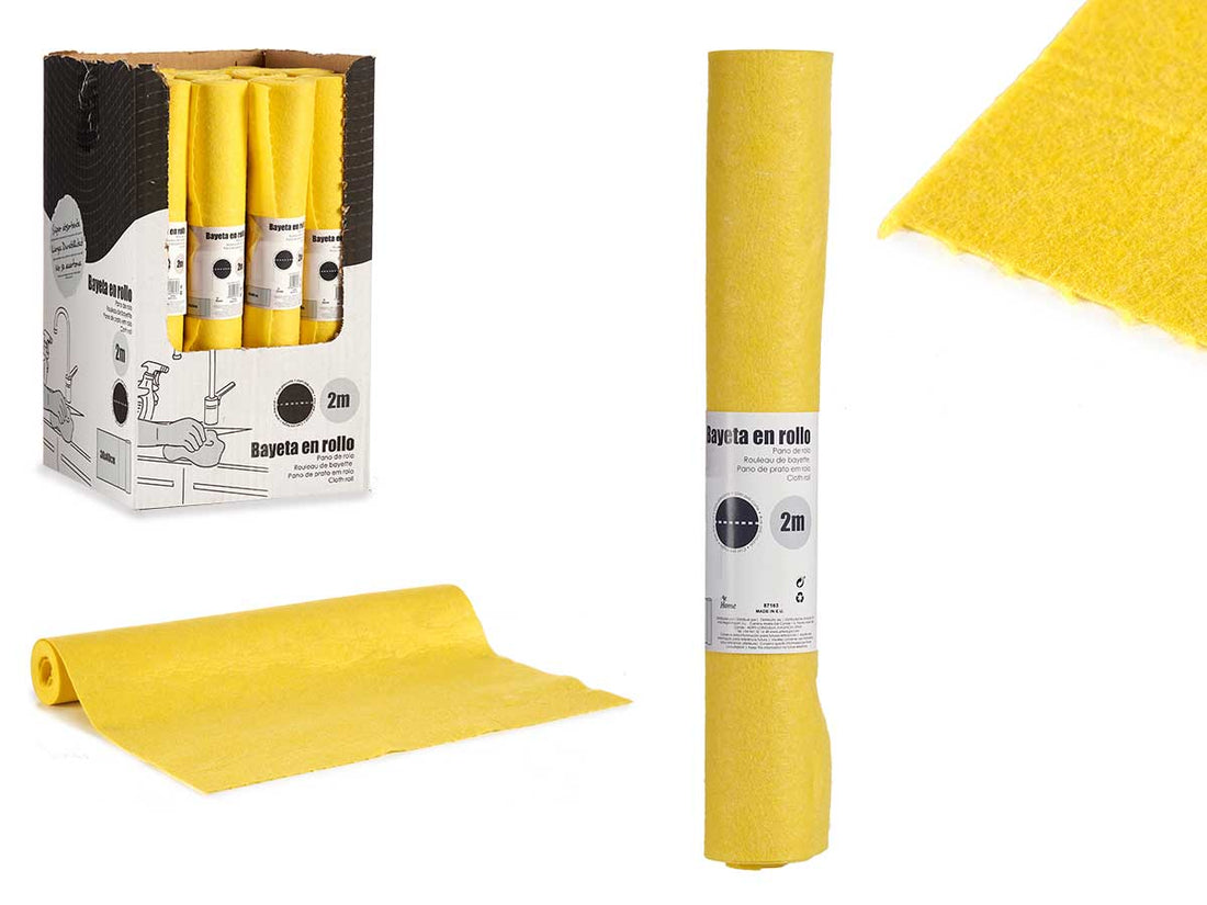 Pano de limpeza macio amarelo 2M com pré-corte