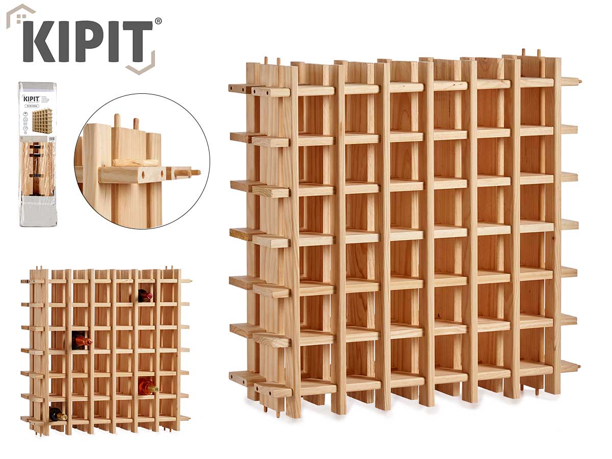 Botellero Madera 75X75Cm 36 Compartimentos