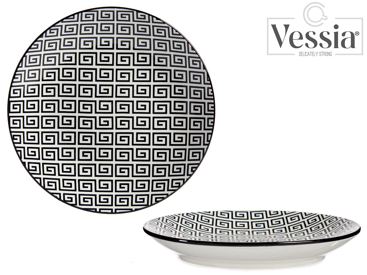 Geometric Black Side Plate 20Cm