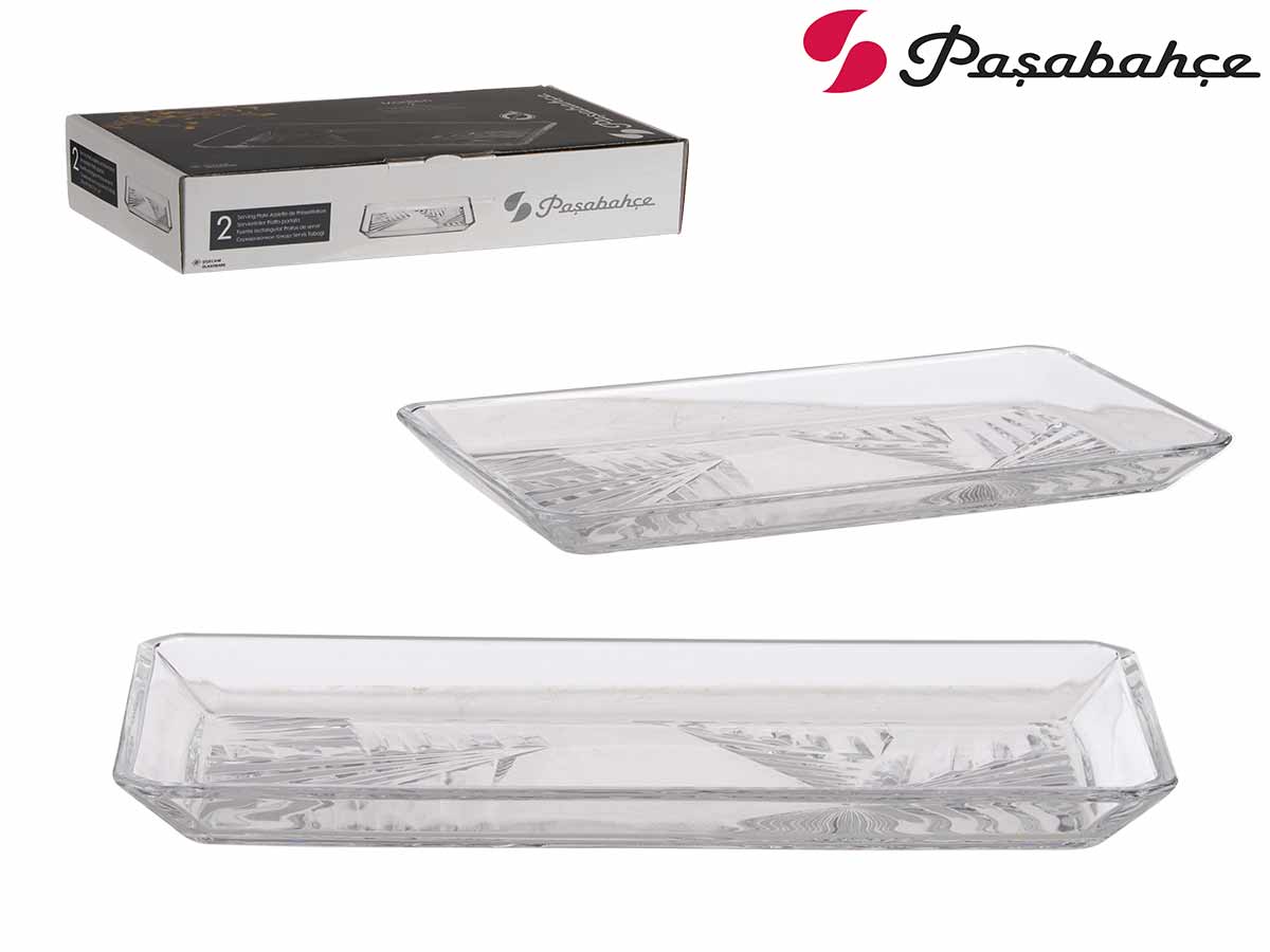 Set 2 Trays Madlen Crystalline 22 x 12 cm