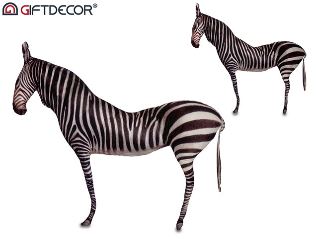 Silver Cushion Zebra 78Cm Long