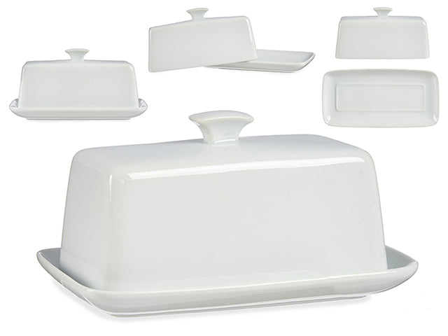 21Cm Porcelain Butter Dish With Lid