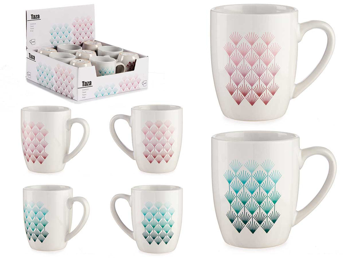 Assortement 2 Designs Porcel Breakfast Mug Artdeco