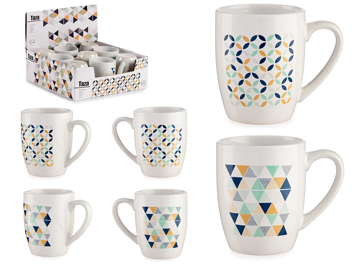 Conjunto de 2 designs de caneca de café da manhã de porcelana retrô