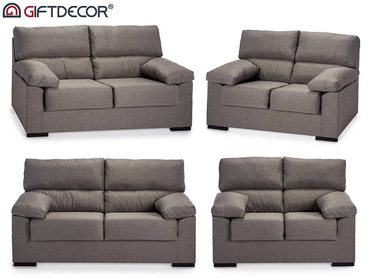 3+2 Seater Sofa Set Berlin Light Grey