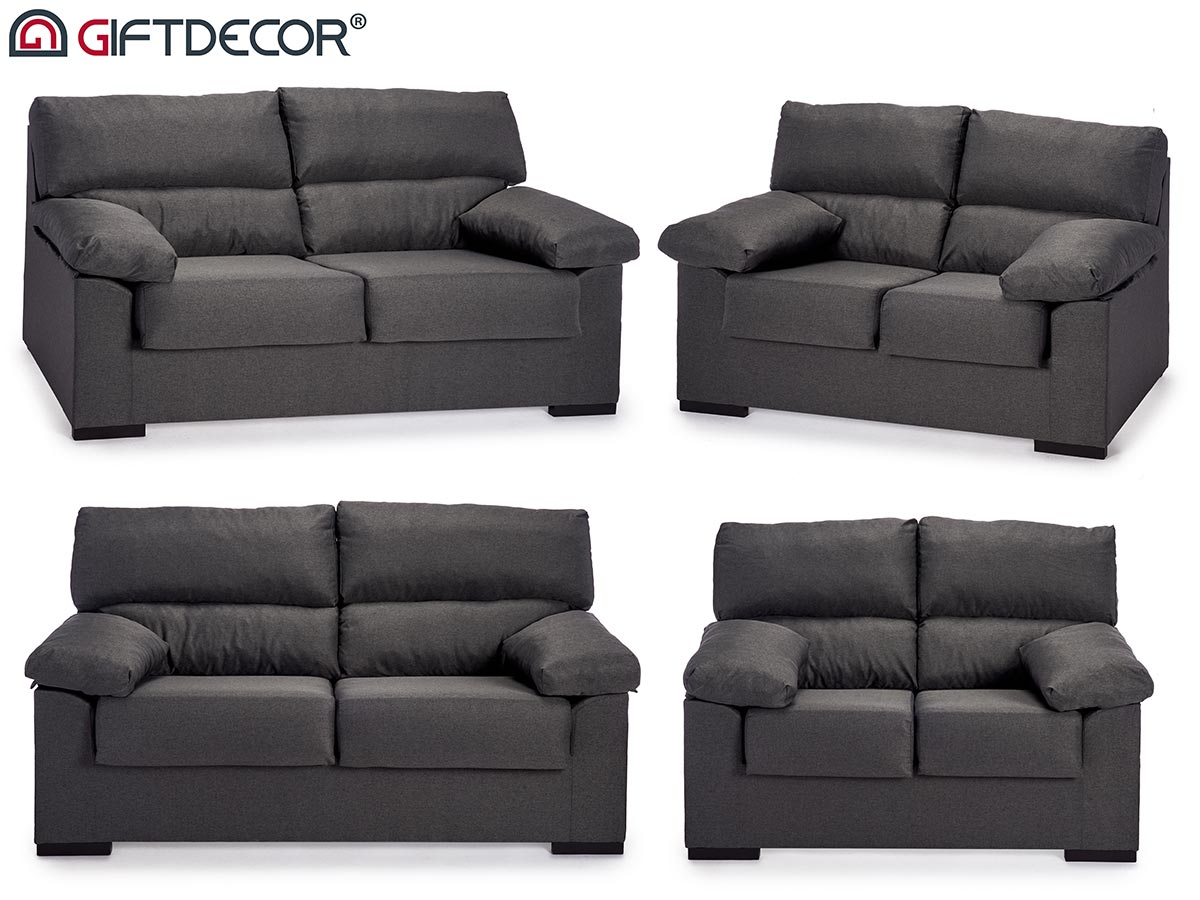 3+2 Seater Sofa Set Berlin Dark Grey