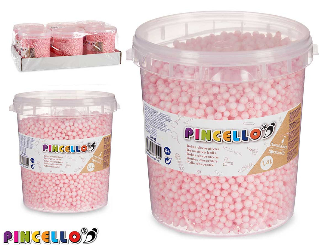 Pink Polystyrene Ball Jar