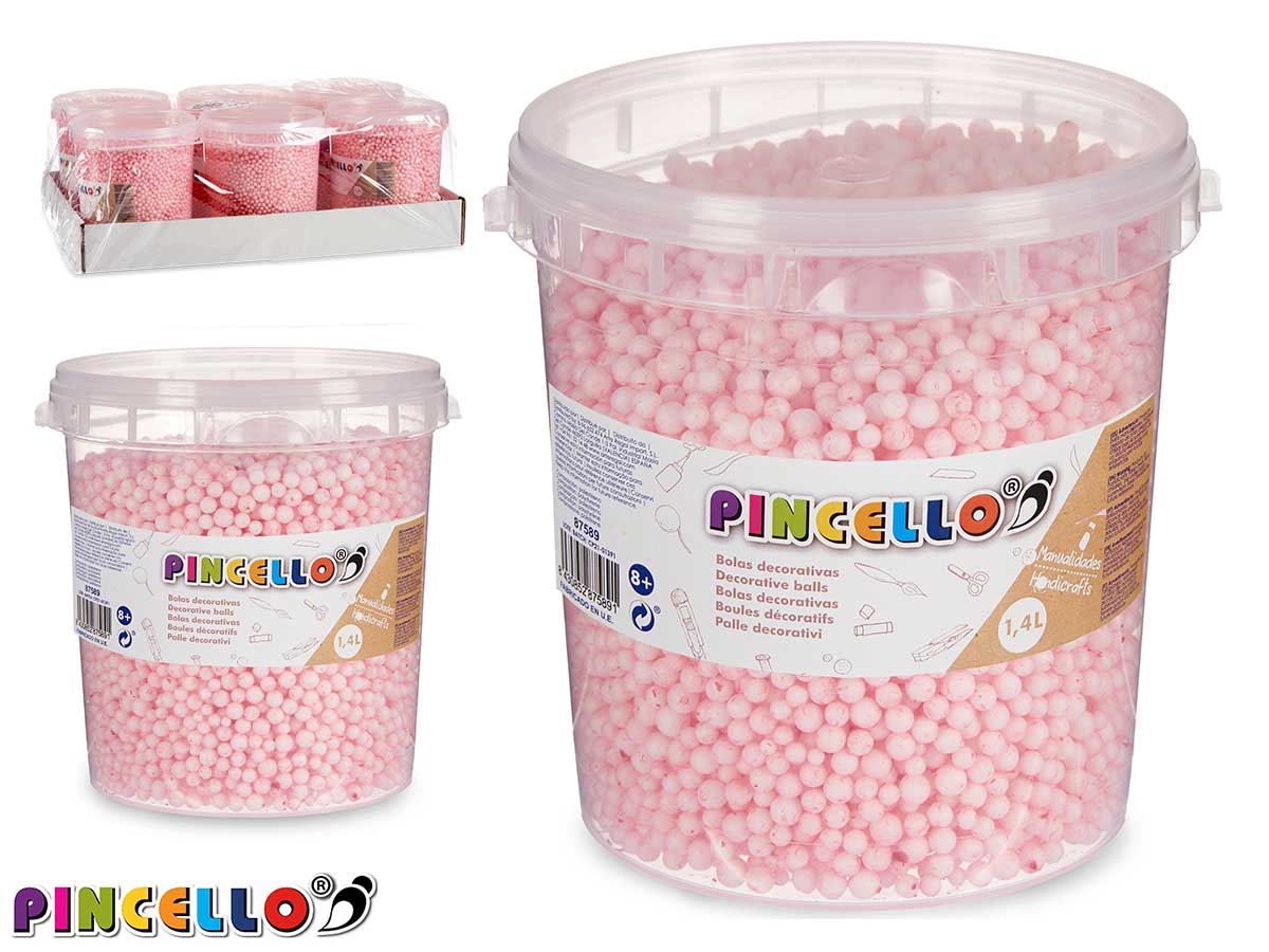 Pink Polystyrene Ball Jar