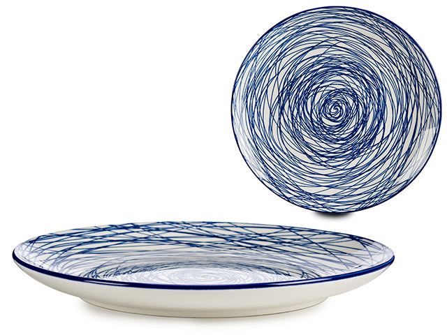 Porcelain Pad Print 9,5  Dinner Plate-Blu