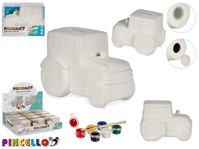 Small Painting Money Box Farm Tractor