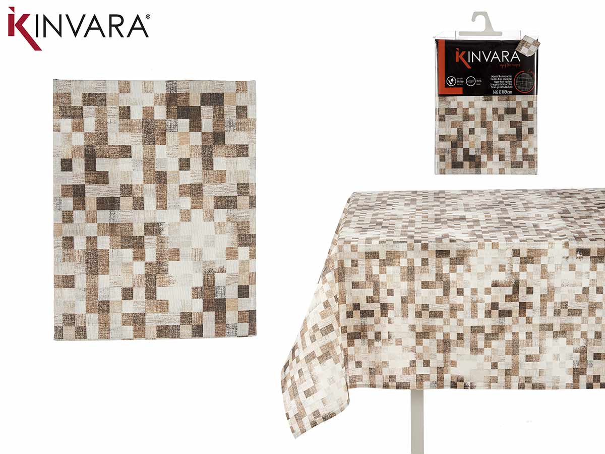 Mantel Cuadrado Lona Antimanchas Beige 140X180Cm