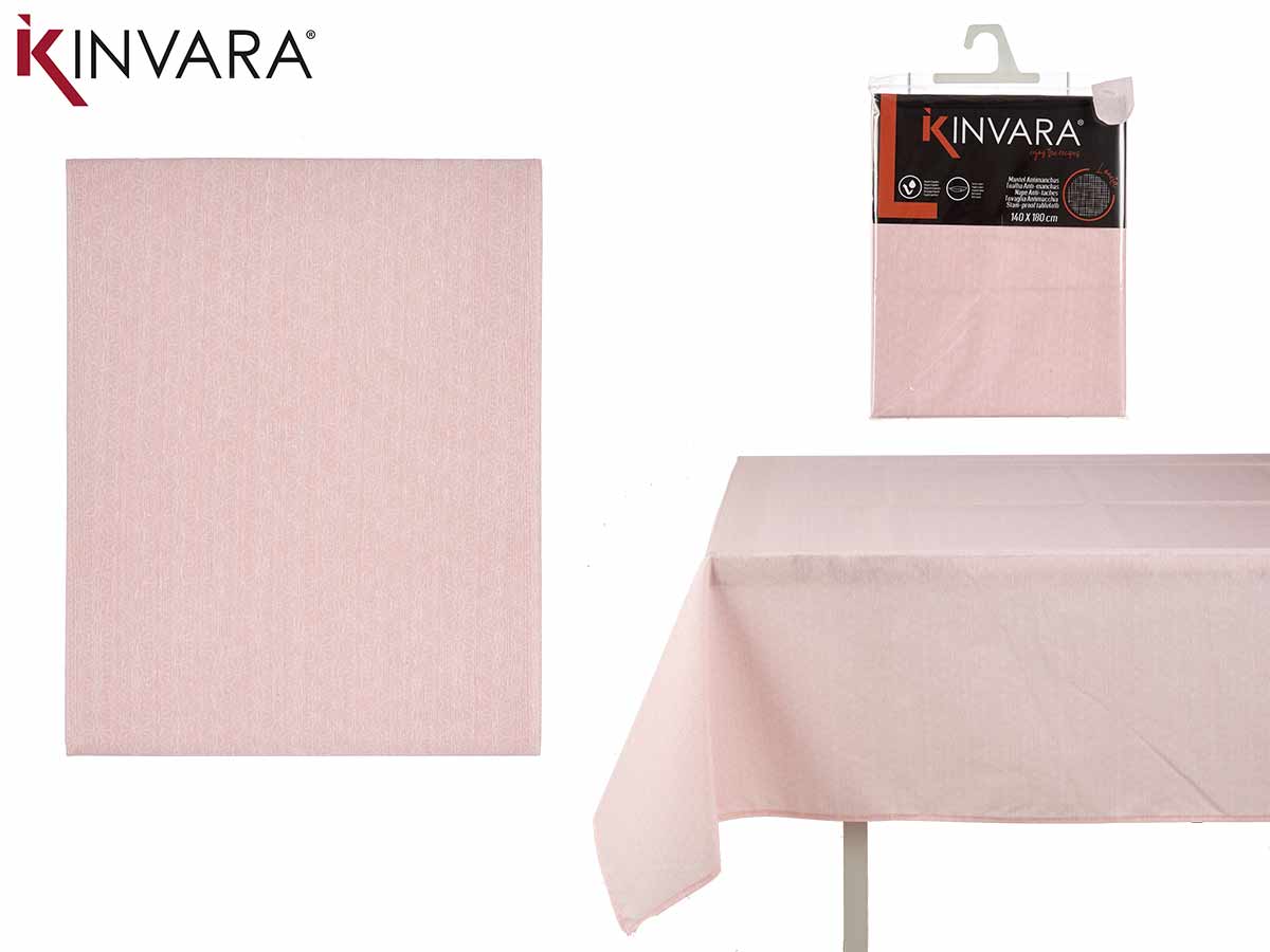 Toalha de mesa de lona resistente a manchas rosa 140X180 cm