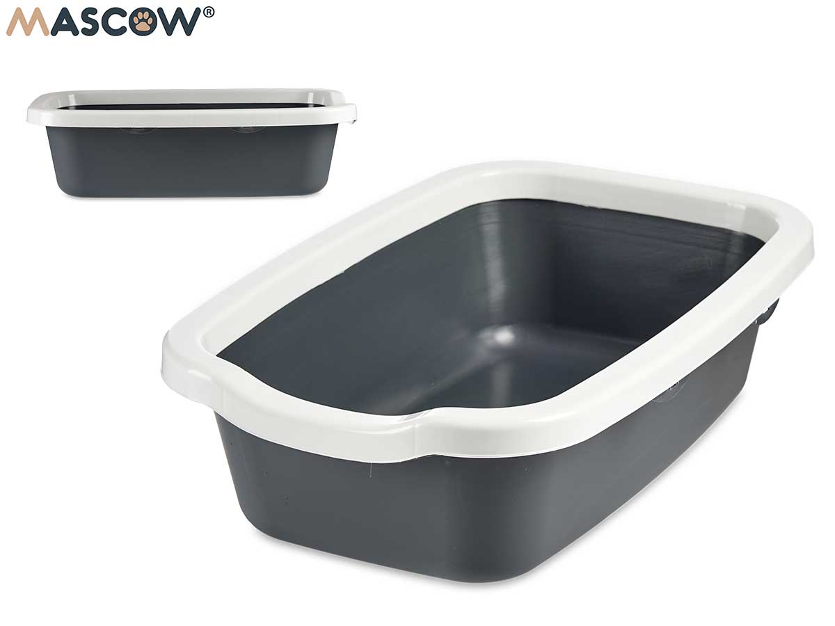 58X38Cm Anthracite Plastic Cat Litter Tray