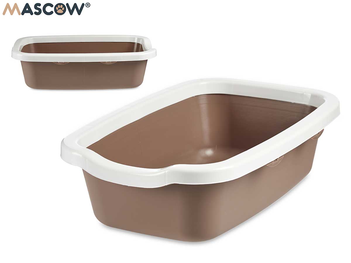 58X38Cm Beige Plastic Cat Litter Tray