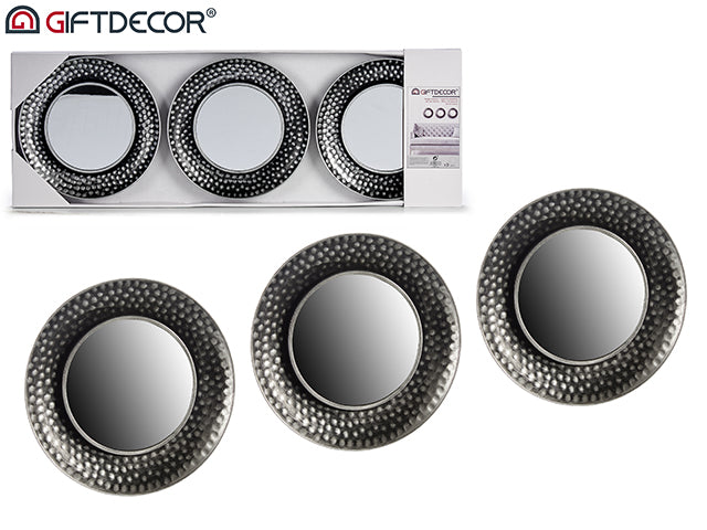 Set 3 Mirrors Black/Silver