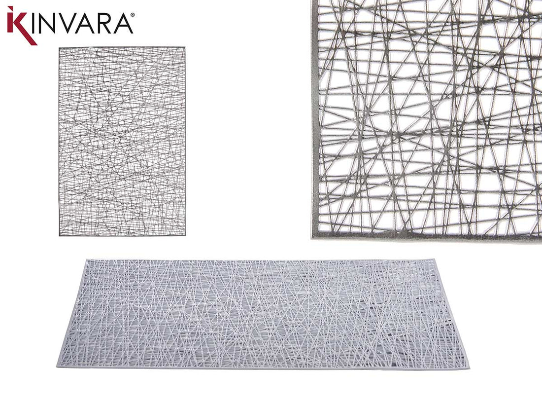 Silver Plastic Rectangular Place Mat